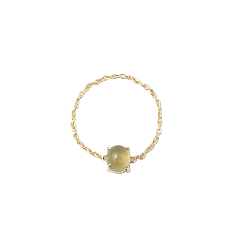 Greyish Yellow Jade Chain Ring