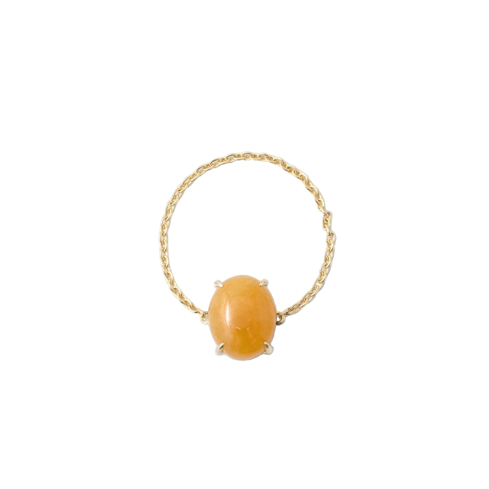 Ice Yellow Jade Chain Ring