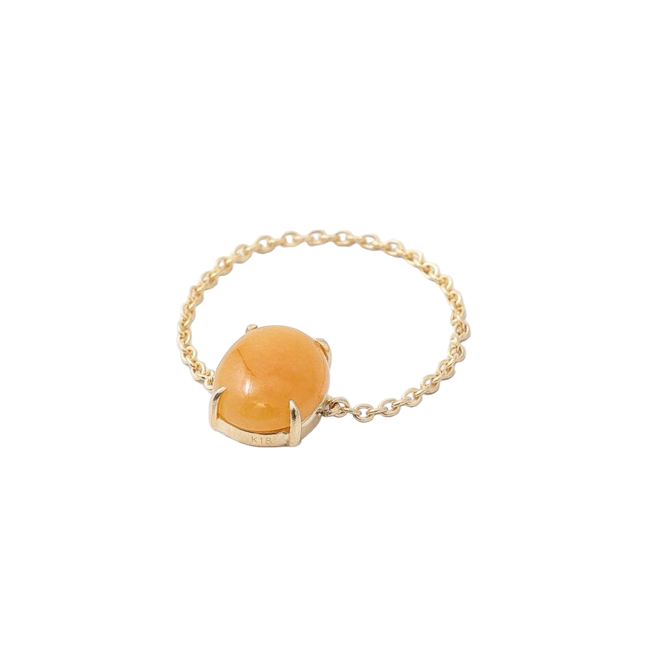 Ice Yellow Jade Chain Ring