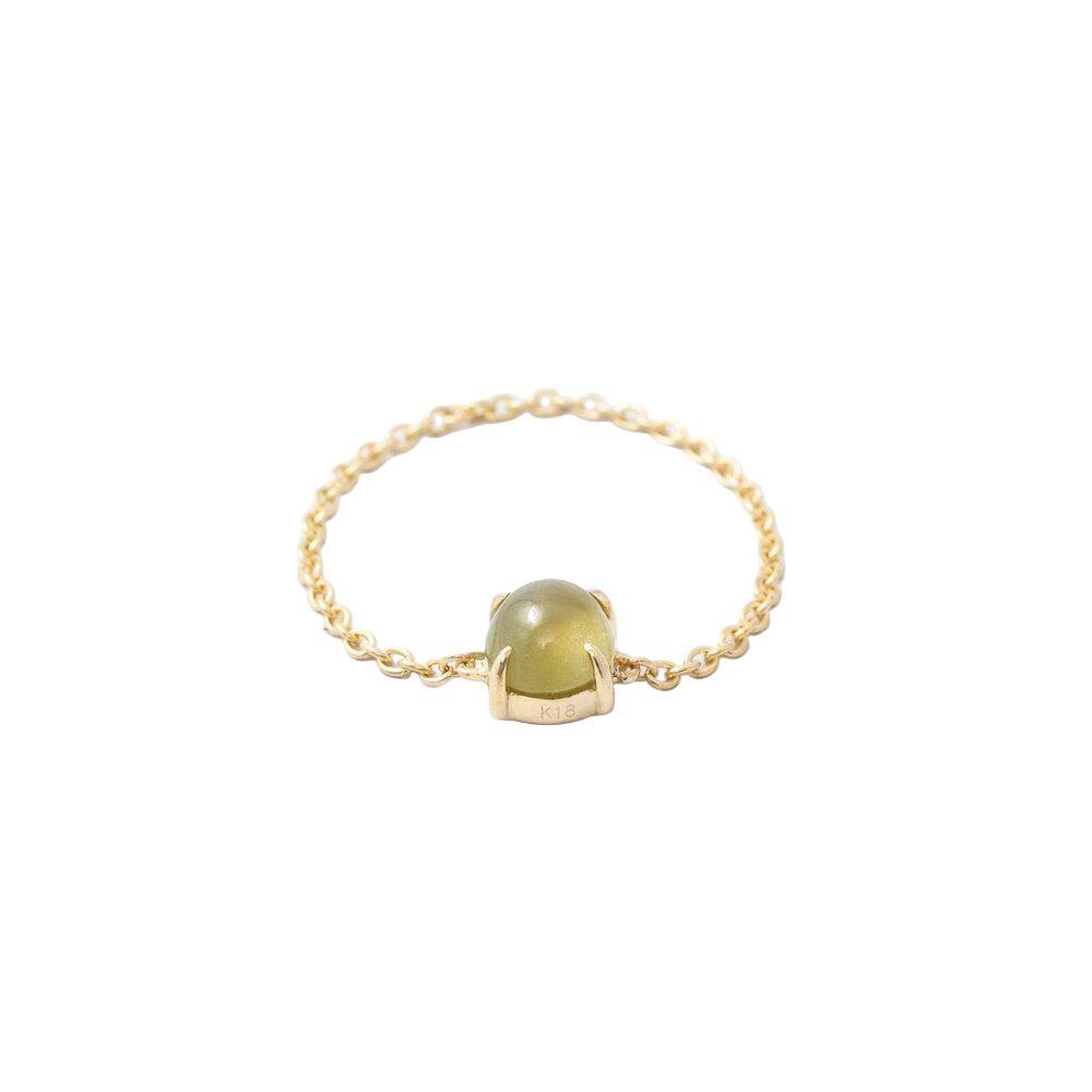 Greyish Yellow Jade Chain Ring