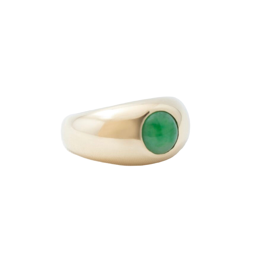 Gold ring with a jade